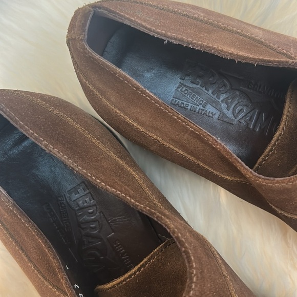 FERRAGAMO Men’s Brown Suede Lace-Up Shoes 8 - Picture 2 of 10